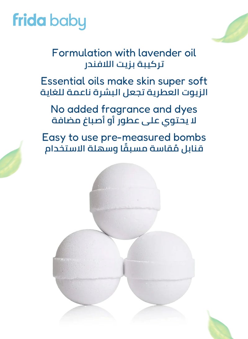 fridababy Sleep Frida Vapor Bath Bombs - Lavender, Calming And Soothing For Kids, Natural Essential Oils, Bedtime Relaxation, 3-Pack - Image 3